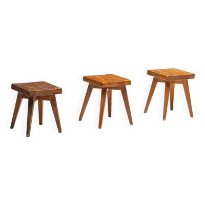 Tabourets de Christian Durupt et Charlotte Perriand, France, années 1960