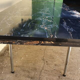 Extension table in Formica black marble year 60