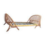 Vintage rattan basket bed