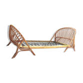 Vintage rattan basket bed
