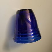 Cobalt blue glass with reliefs – modernist design – France, 1970s