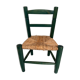 Chaise enfant peint vert vintage