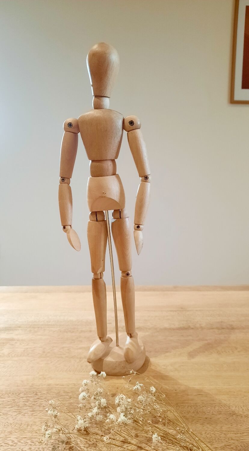 Mannequin articulé en bois vintage