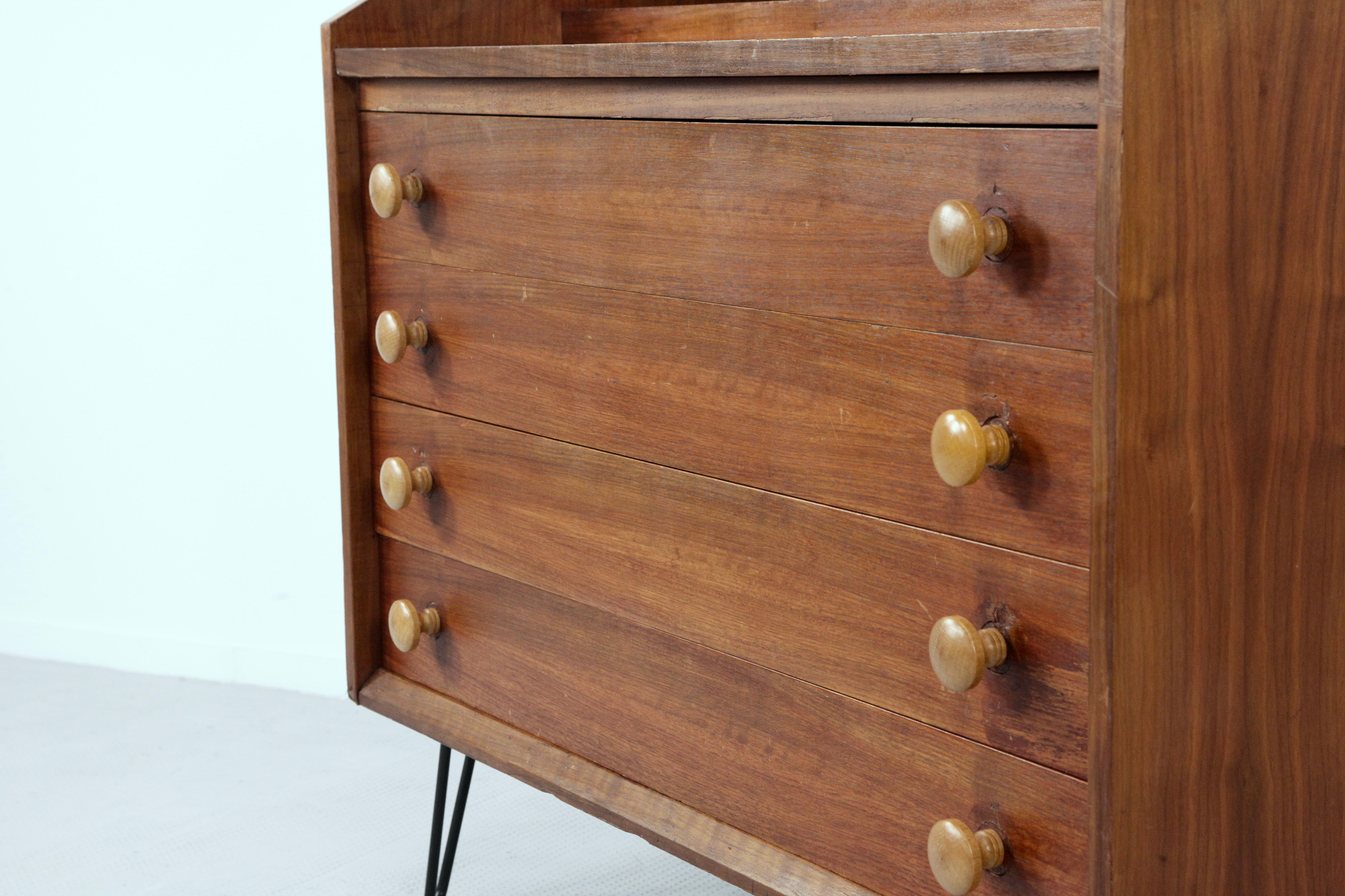 Italian midcentury bureau in teak