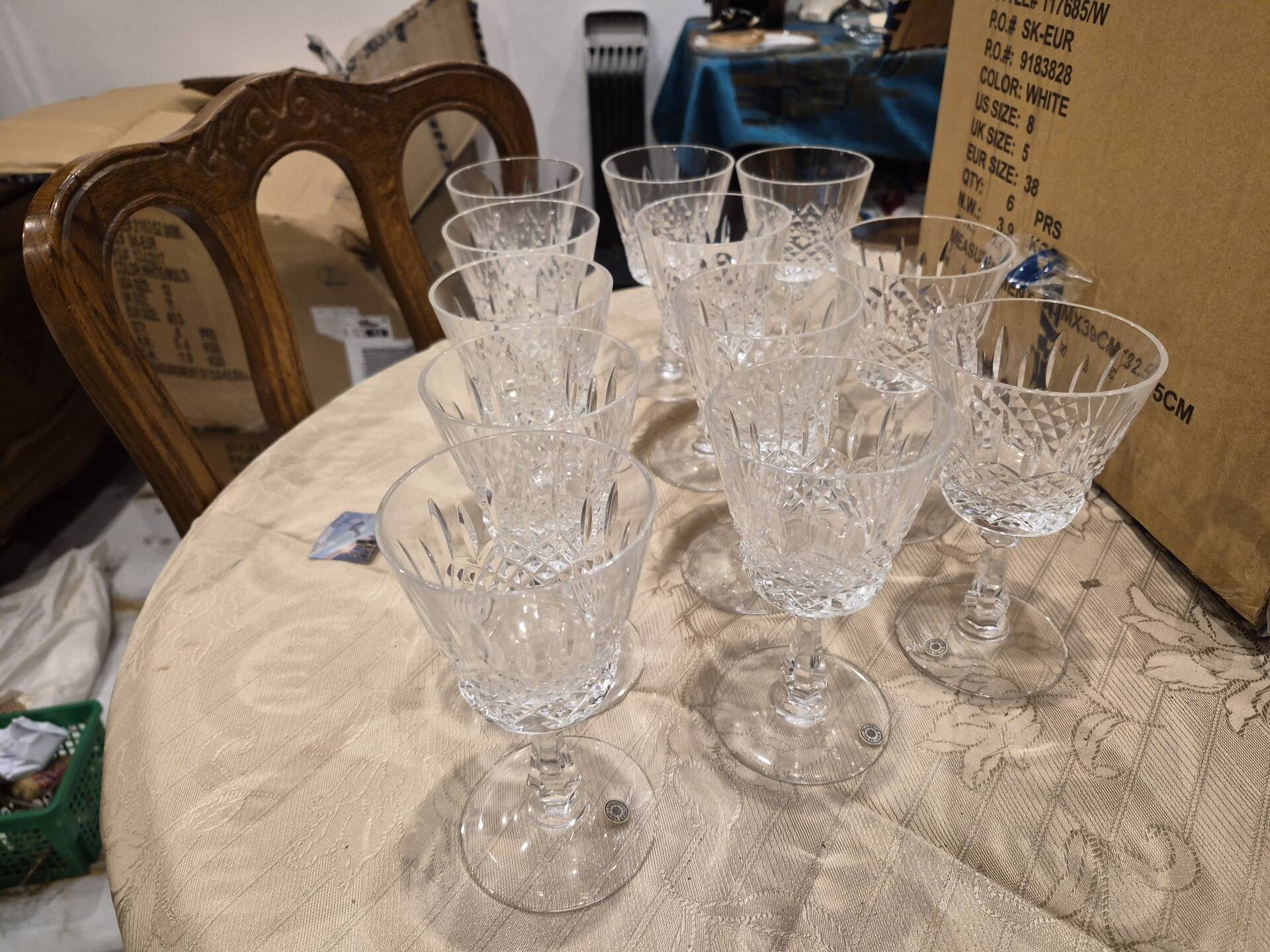 Lot de 12 verres à eau en cristal Val Saint-Lambert