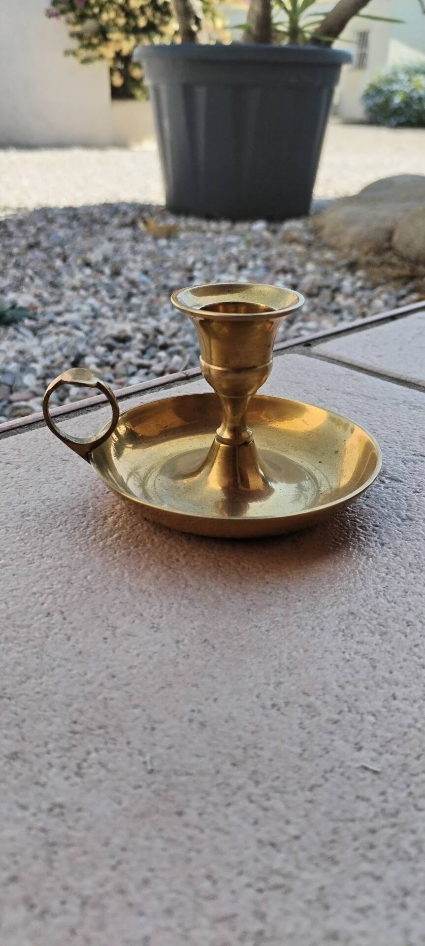 Bougeoir rond laiton vintage