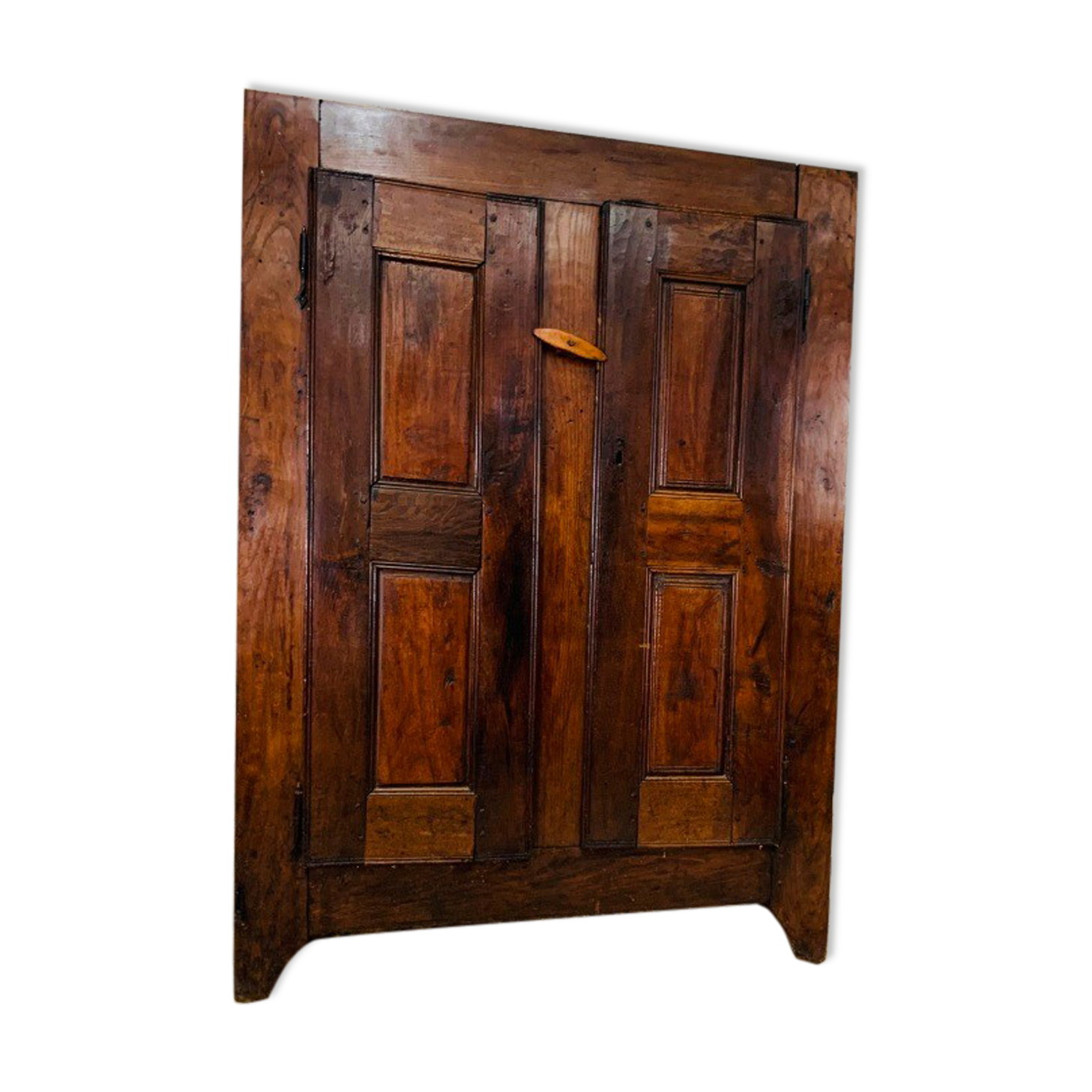 Old wooden doors of a Savoyard wardrobe chalet mountain vintage