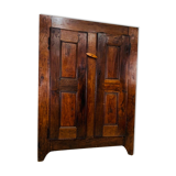 Old wooden doors of a Savoyard wardrobe chalet mountain vintage
