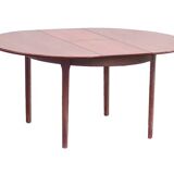 Table à manger ronde extensible teck scandinave vintage 1960