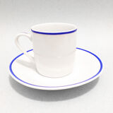 Set of 5 coffee cups and saucers in fine porcelain