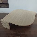 Large travertine coffee table drop shape