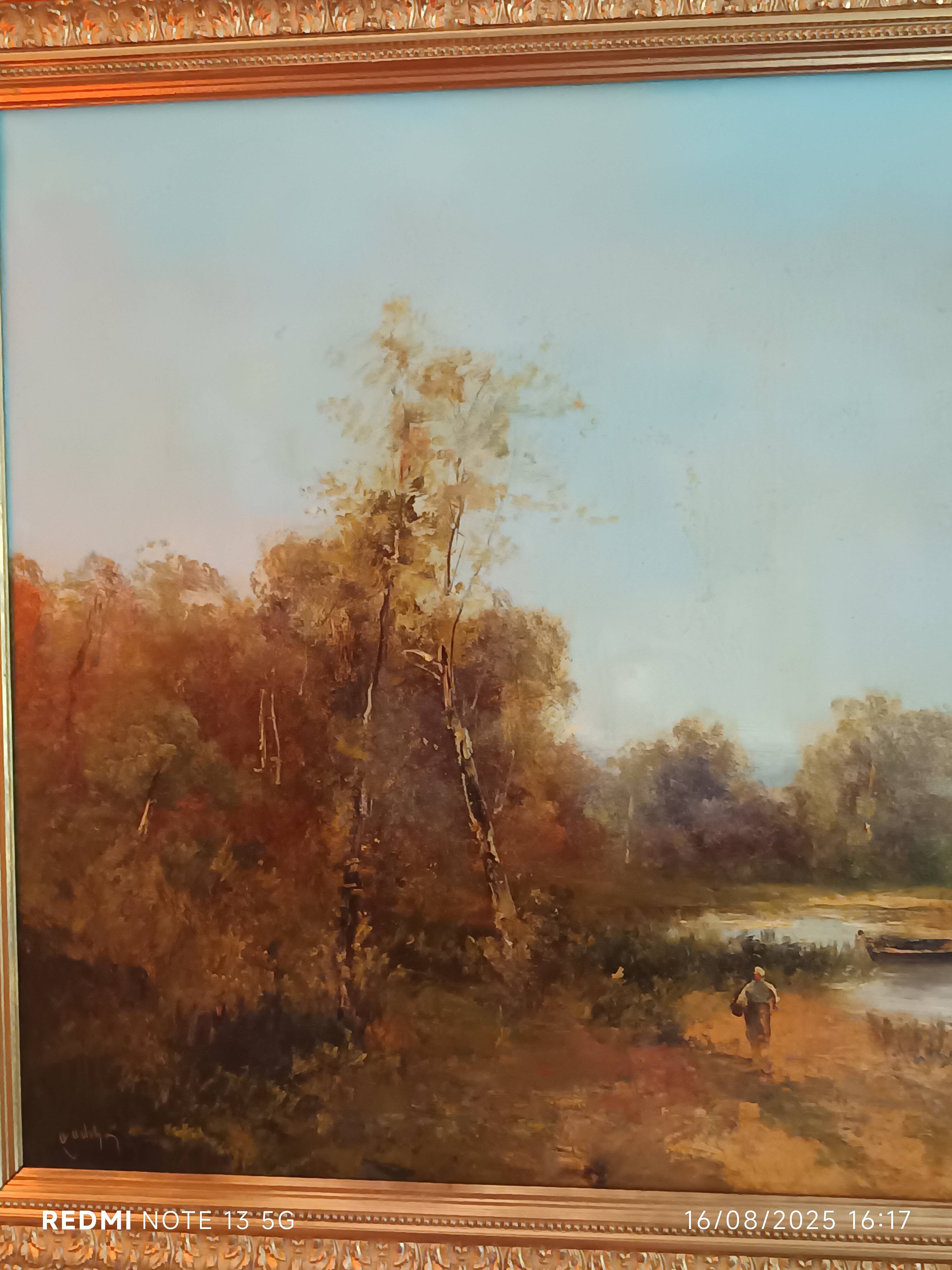 Émile Godchaux (attributed) – Important river landscape, oil on canvas, c.