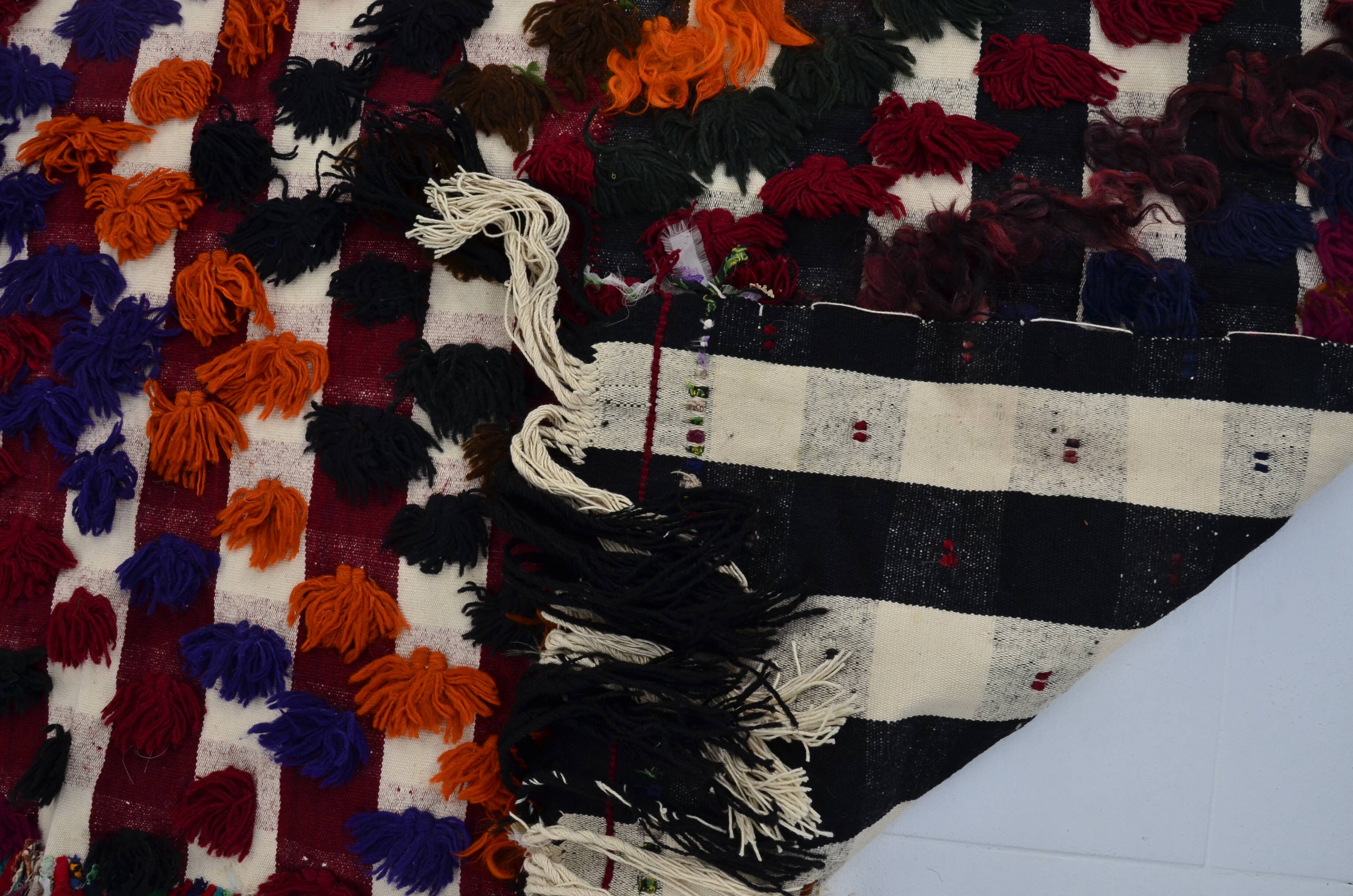 Ousha Tribal Vintage Pompom Rug sku 3081