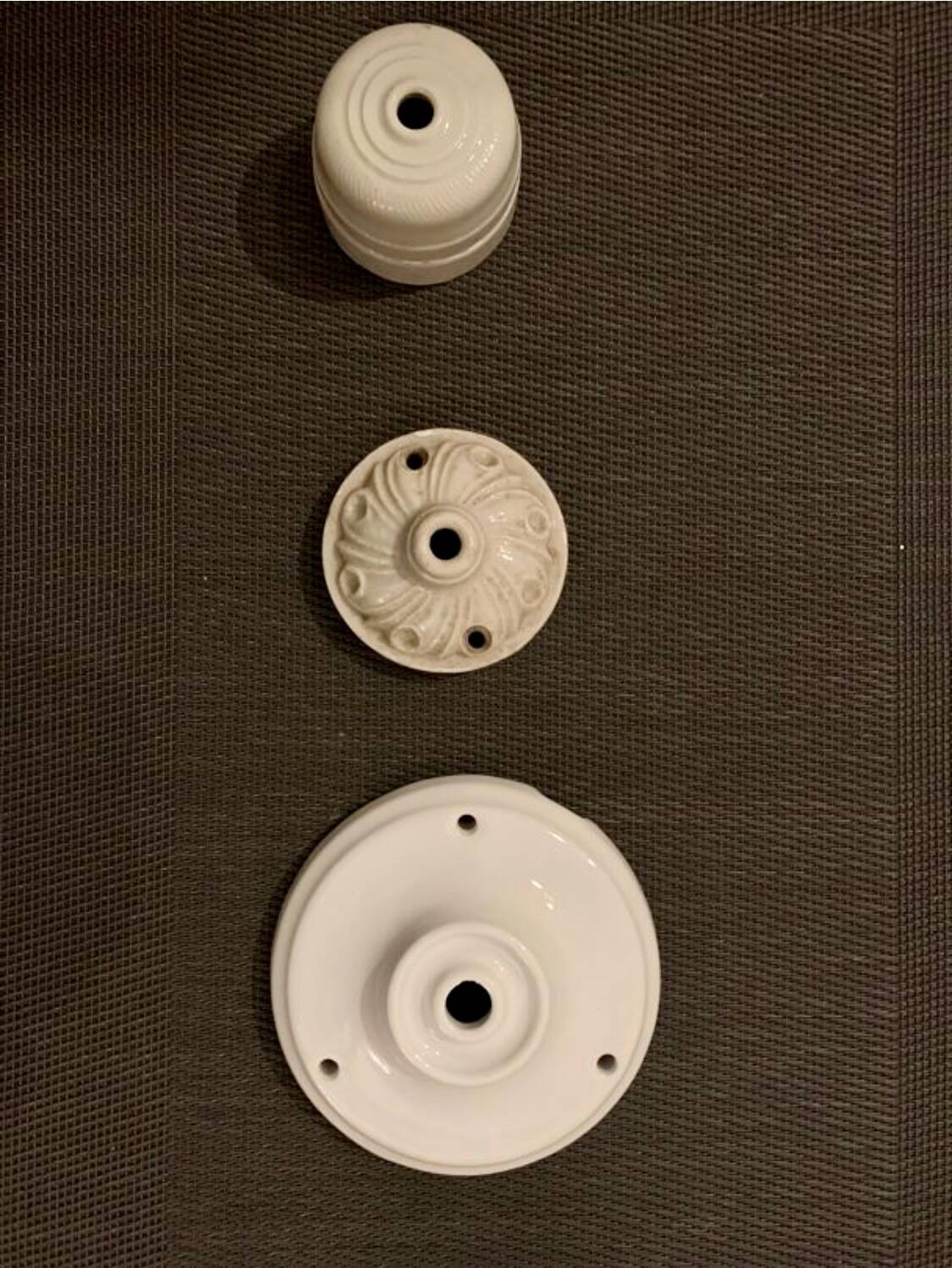 Pair of bistro pendant lights in serrated opaline