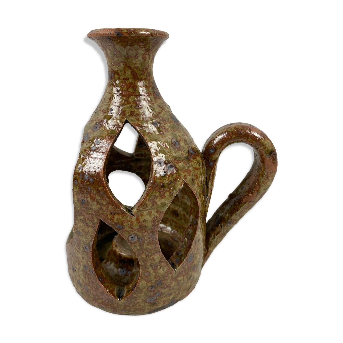 Hand-held sandstone candlestick