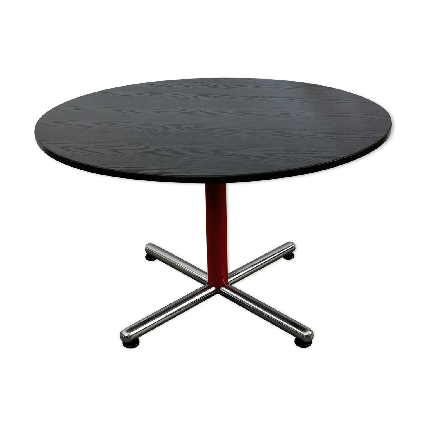Foot table in chrome cross Souvignet design, made in France 1980