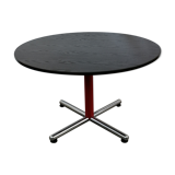 Foot table in chrome cross Souvignet design, made in France 1980
