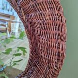 Woven rattan mirror