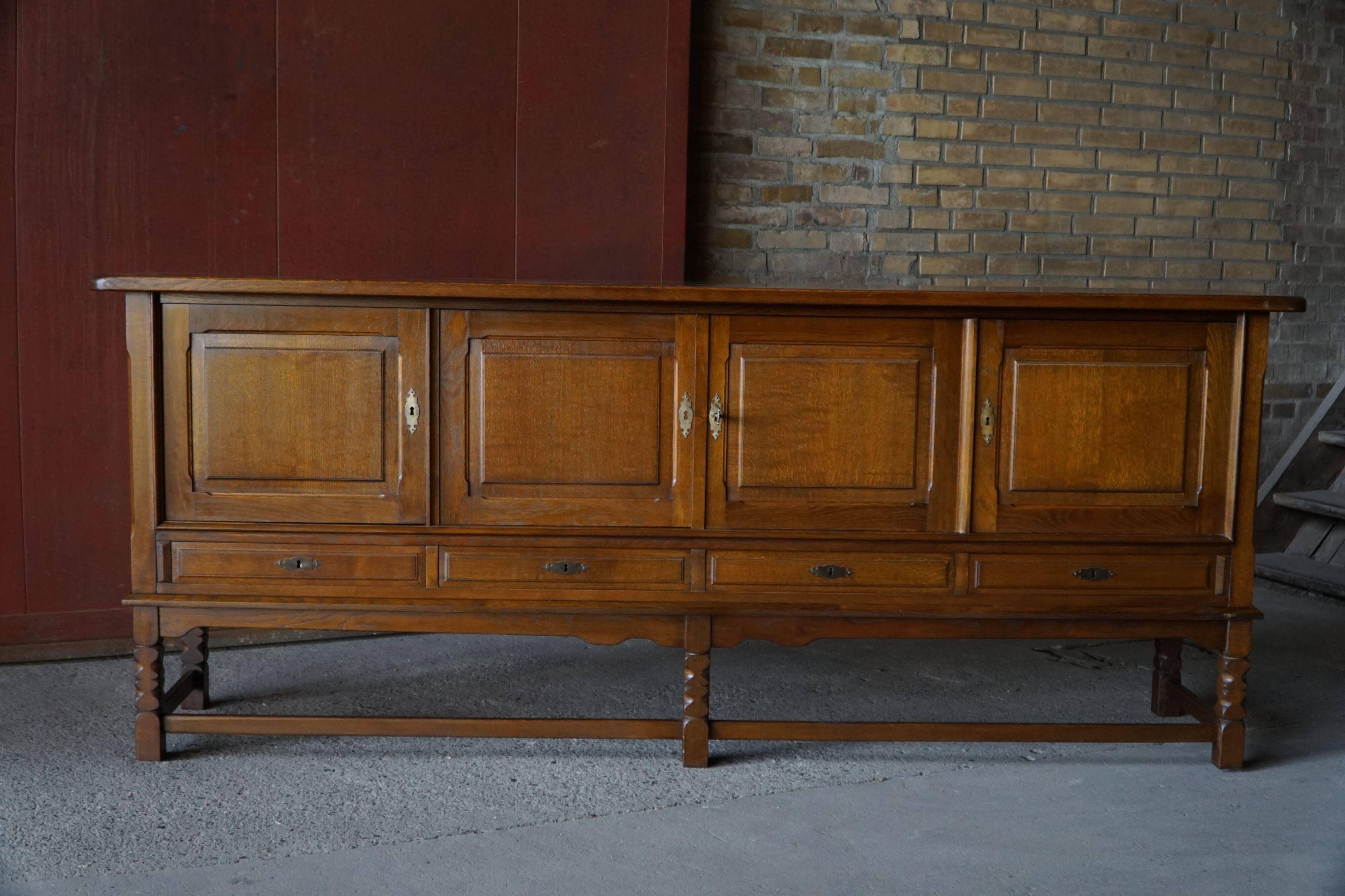 Danish enfilade from the mid-modern century in dark stained oak, 1960s.