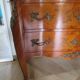 Louis XV commode - 2 drawers - floral marquetry - bronze ornament - 1950