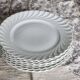6 assiettes plates vintage porcelaine blanche torsadée Limoges Haviland