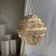 Suspension or rattan lampshade in an elongated spherical shape, layered H80 D