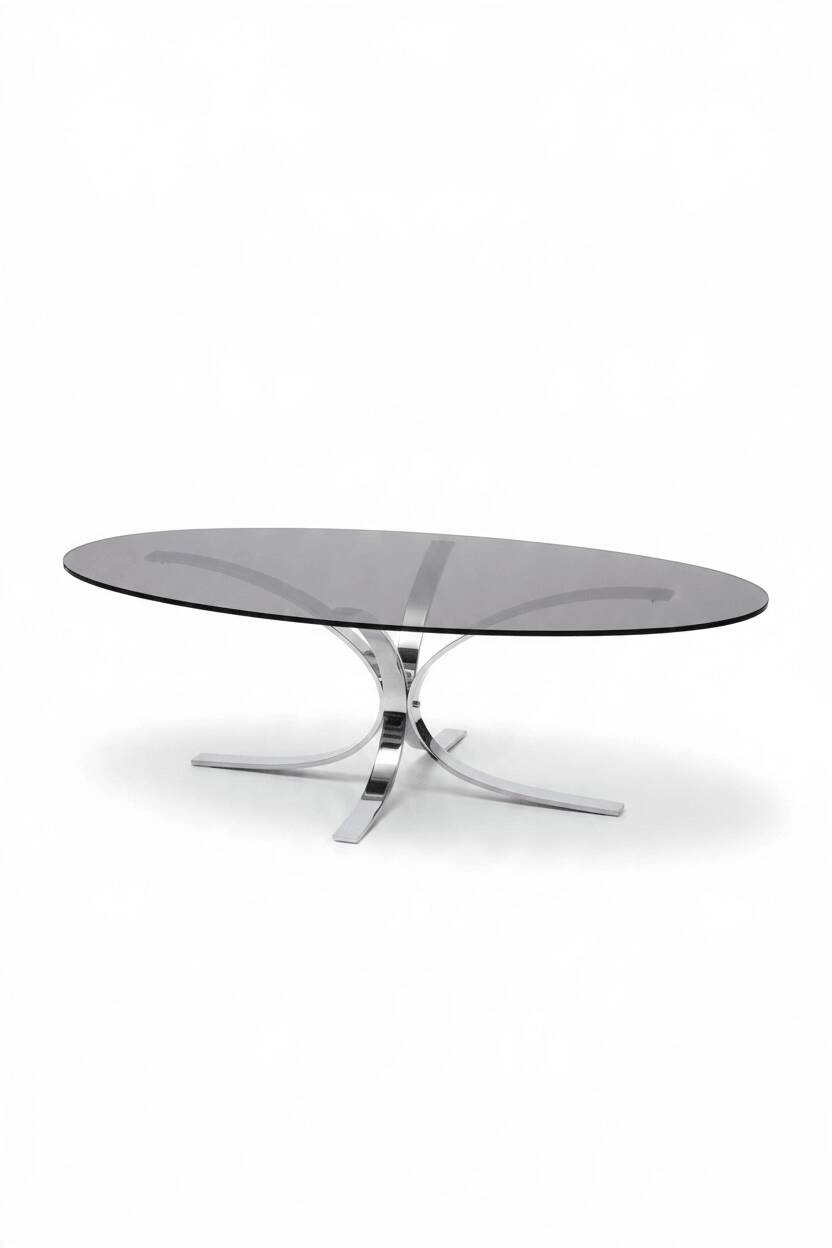 Table basse ovale vintage, 1970