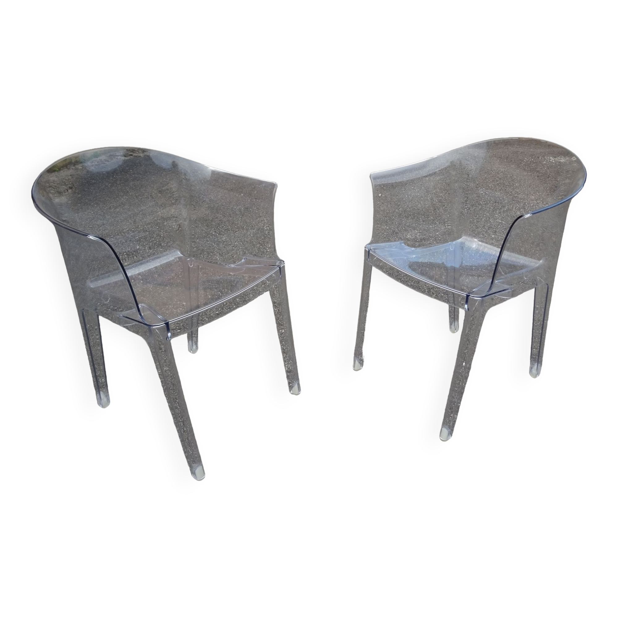 Pair of Tulipano armchairs in transparent plexiglass design Giovannoni