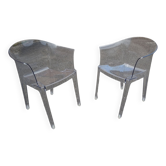 Pair of Tulipano armchairs in transparent plexiglass design Giovannoni