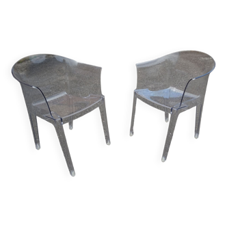 Pair of Tulipano armchairs in transparent plexiglass design Giovannoni