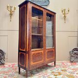 E. Bourdot Showcase In Louis XVI Marquetry Stamped XVIII Eme