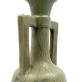 Art Deco green iridescent vase, Montieres France 1930s