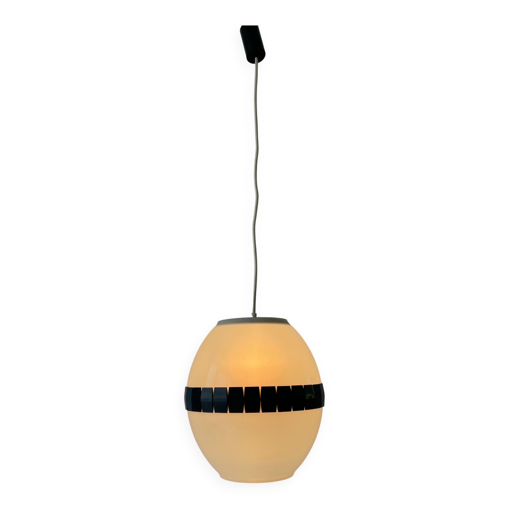 Plexiglass ceiling light in the shape of an egg, 1960s, Italy