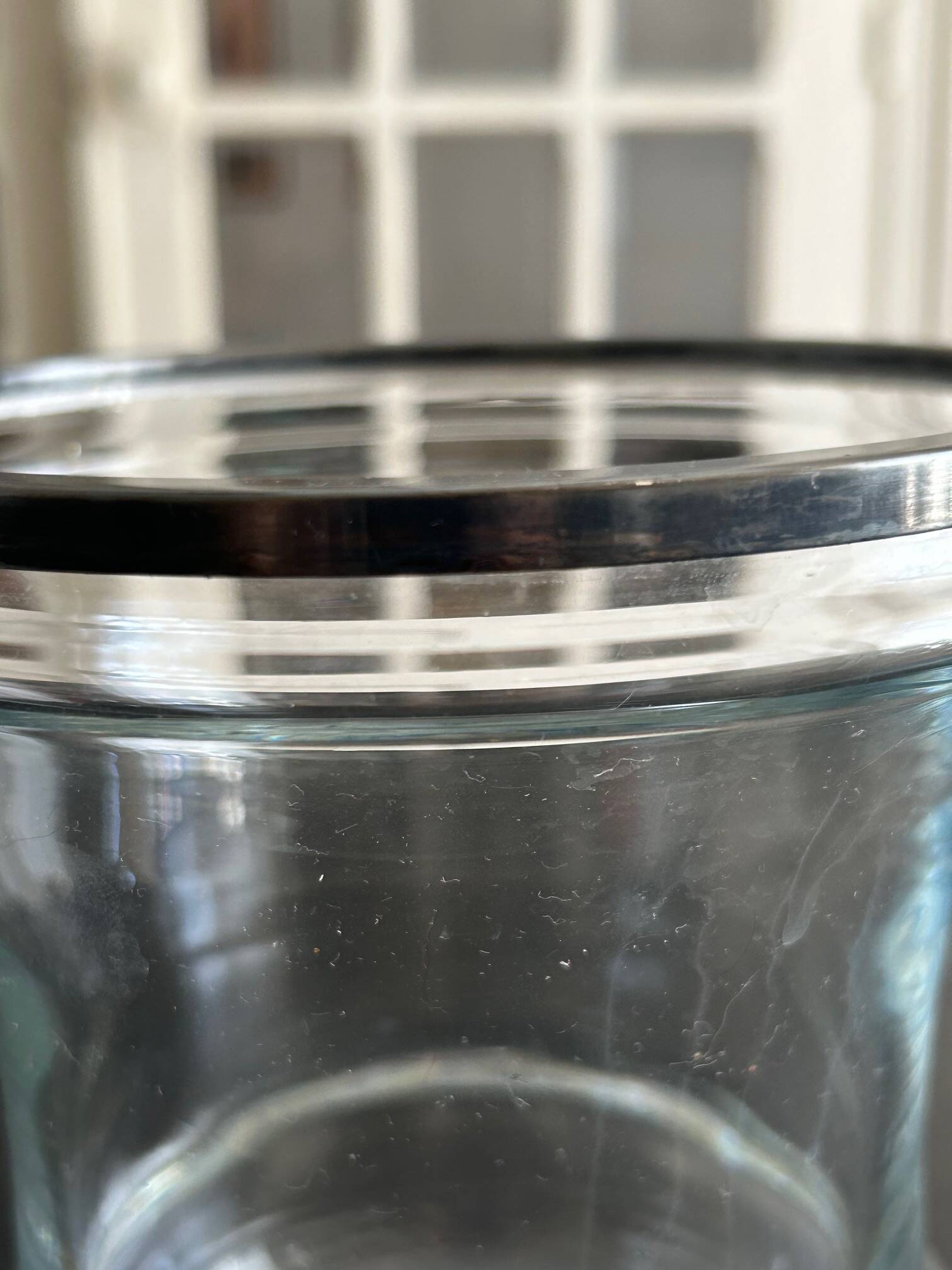 glass and metal vase from the 70s