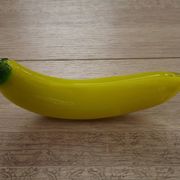 Vintage Murano Glass Fruit In The Shape Of A Yellow Banana 4990