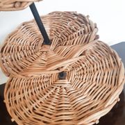 Rattan fruit or cheese holder, vintage, 50s