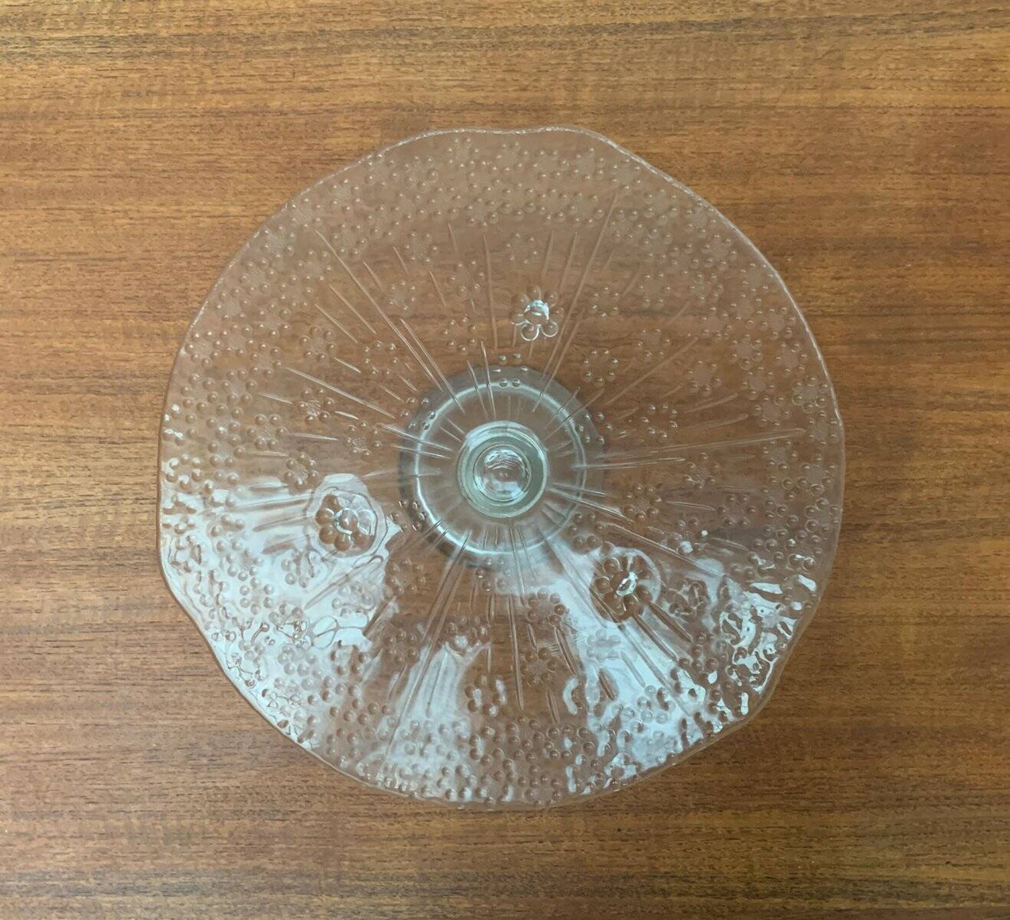 Plateau à gâteau en verre scandinave vintage