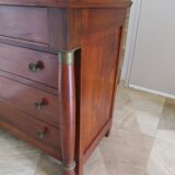 4-drawer chest of drawers - empire style - with detached columns - mahogany-bronze stain