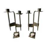 Pair of bronze candlesticks