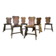 Set of six vintage brutalist wooden chairs.