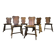 Set of six vintage brutalist wooden chairs.