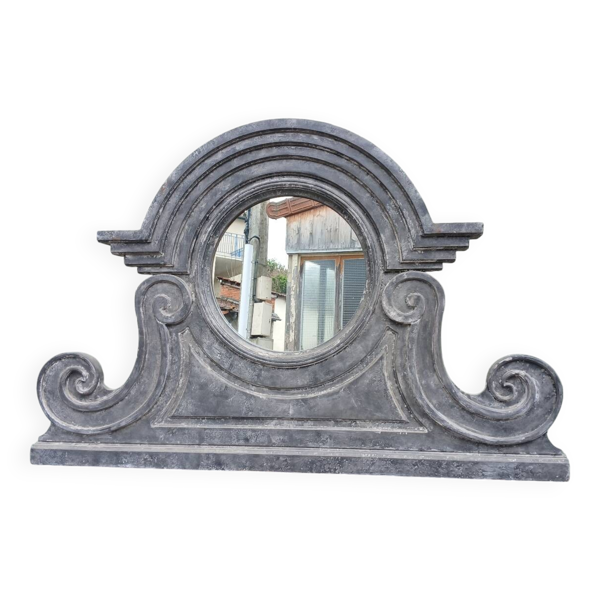 Miroir en bois forme œil de boeuf