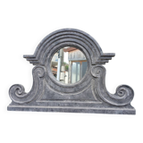 Wooden bull's-eye mirror