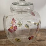 Large crystal jar with floral decoration
