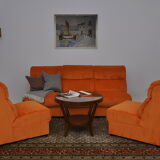Orange Corduroy Modular Sofa, 1970s, Set of 5