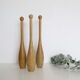 Set of 3 vintage juggling pins, beech wood, vintage