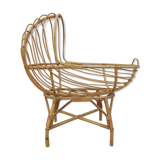 Vintage rattan cradle 1950