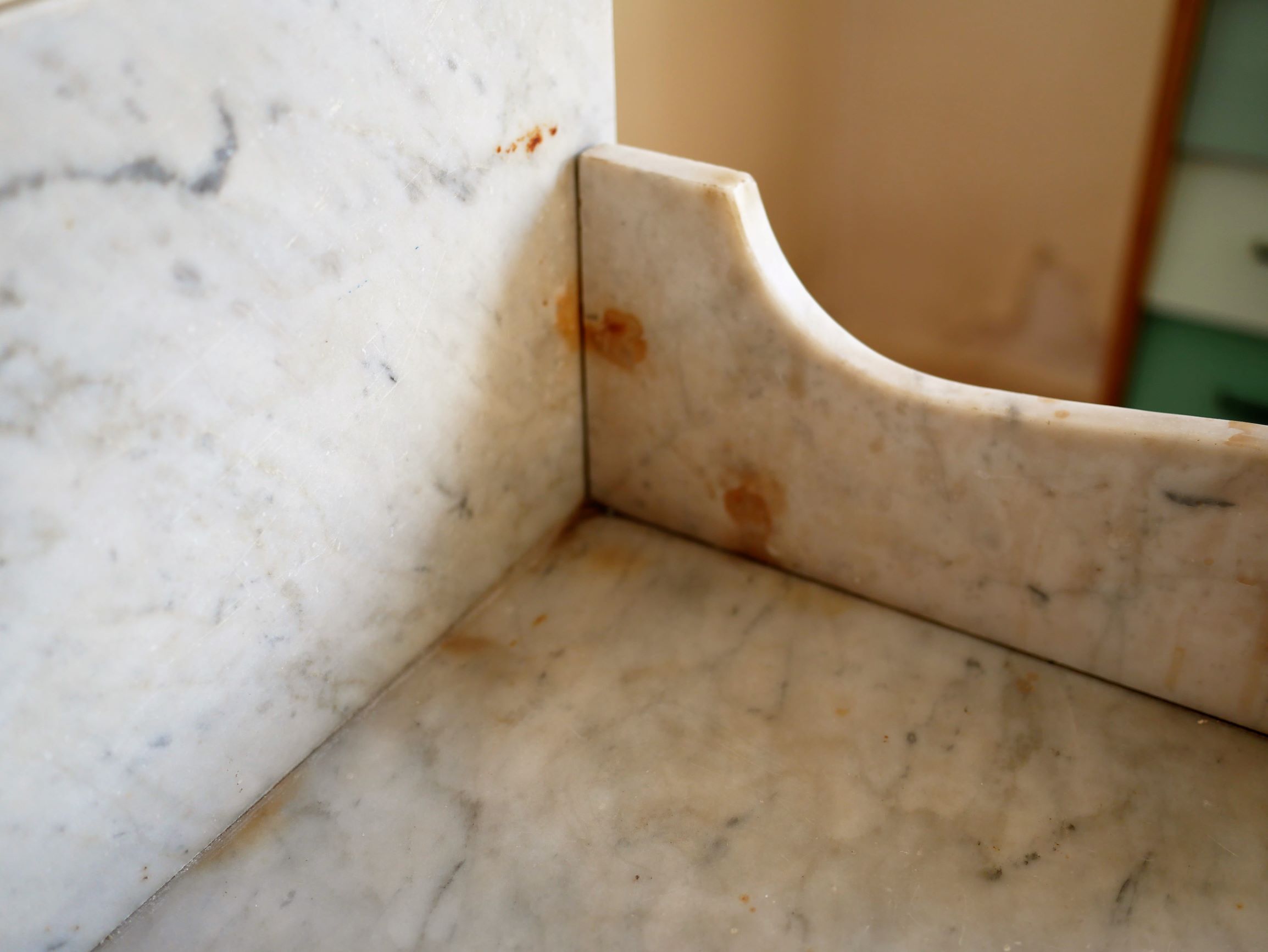 Wood dressing table and marble