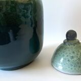 Unusual Vase/Pot/Urn, Glazed Terracotta Ceramic, Red, Signed "DP"