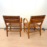 Gelenka Armchairs in Solid Beech Wood, Germany, 1950, Set of 2